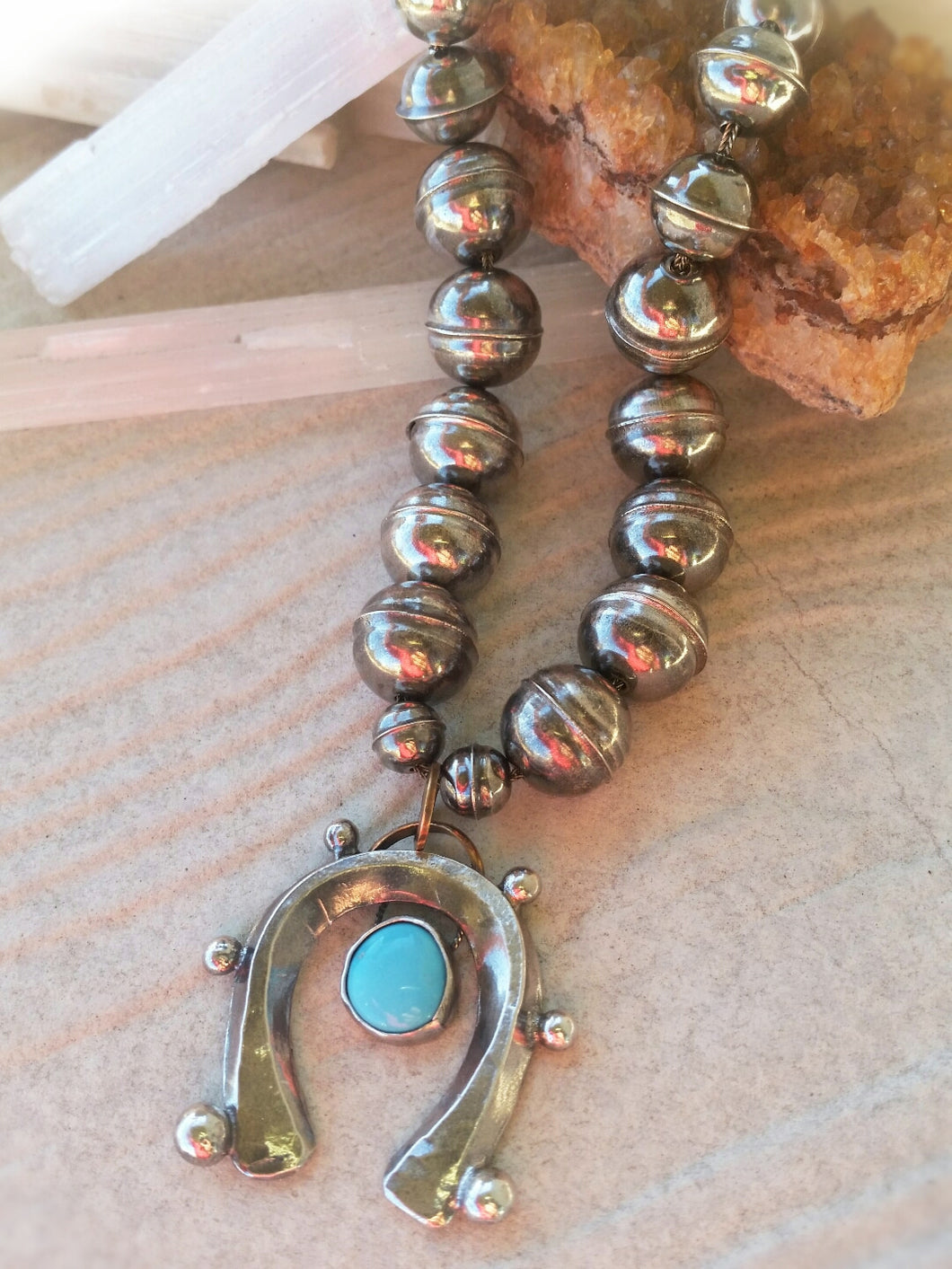 Sleeping Beauty Studded Naja Necklace